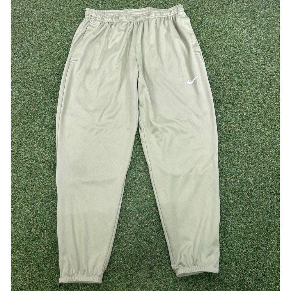 Nike Dri-FIT Mens Olive Green Track Pants Zipper Cuffs Size Medium R7L3BG15